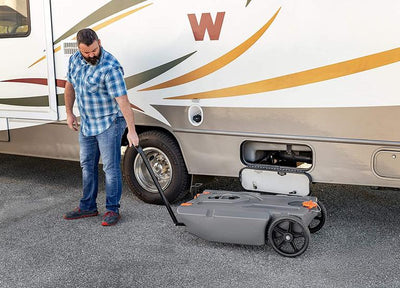 Camco Rhino Portable Waste Tank 28G with front wheel |  خزان مجاري متنقل مع تاير أمامي